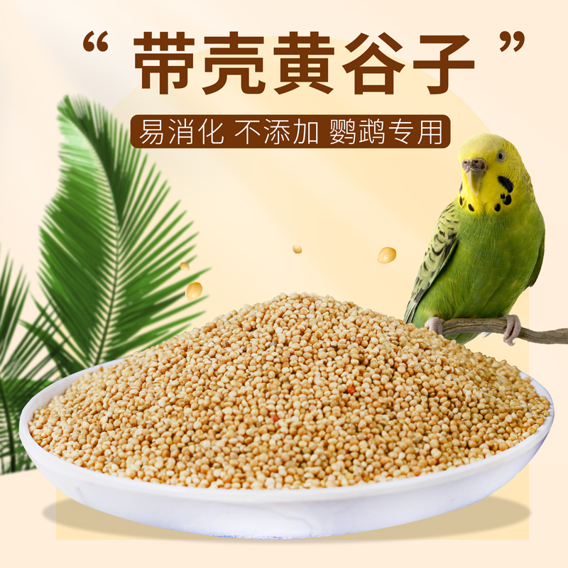 鹦鹉鸟粮黄谷子饲料虎皮混合粮牡丹鸟食带壳小米鹦鹉谷粮鹦鹉鸟食