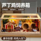 芦丁鸡饲养箱造景小屋全套宠物饲养笼幼鸡窝卢丁鸡房子保温箱笼子