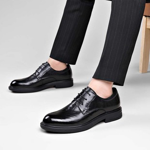 126007男士商务休闲皮鞋2026春季新款头层牛皮47大码外贸正装男鞋