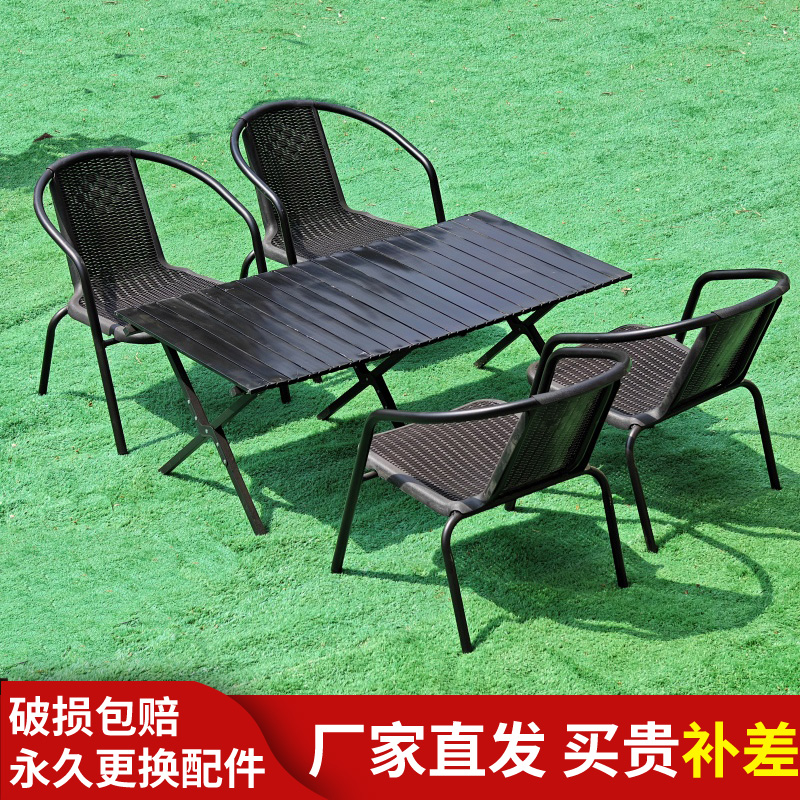 露营桌椅户外折叠桌便携式露营桌子全套装备用品蛋卷桌三头中柱伞