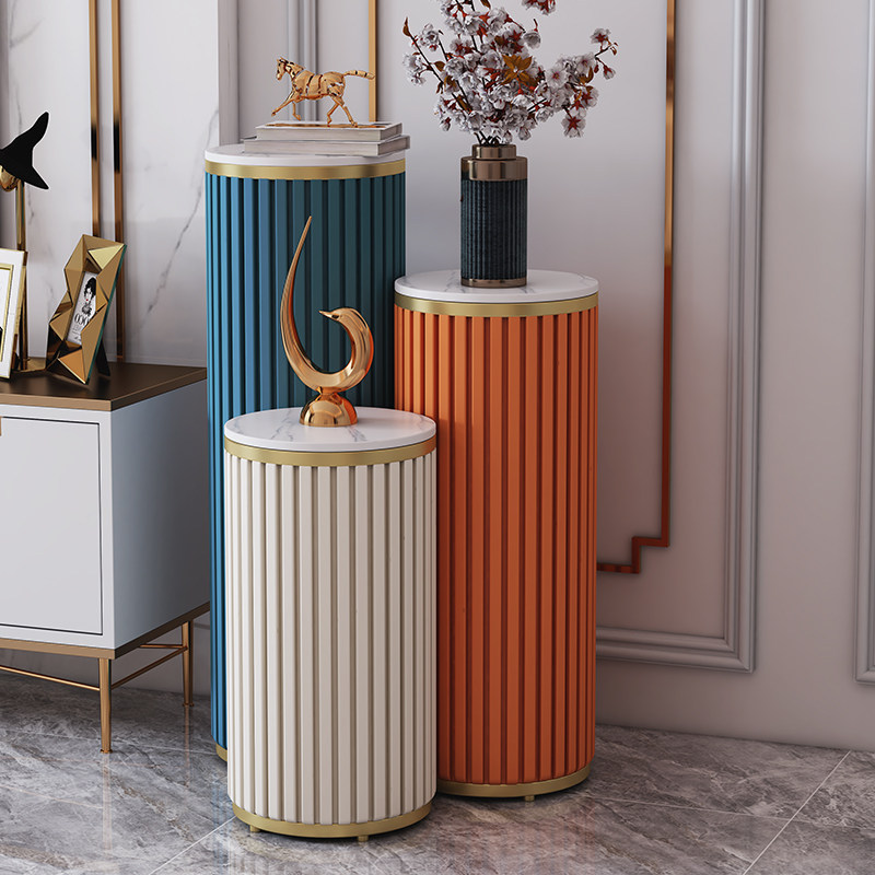 岩板花架轻奢客厅边柜角几落地式现代简约阳台圆形室内置物架子,住宅家具,花架/花几,淘宝优惠券,粉丝福利购,淘宝优惠卷