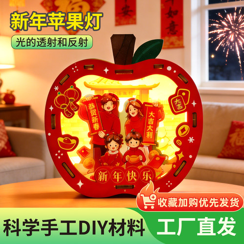 科技小制作手工DIY苹果灯