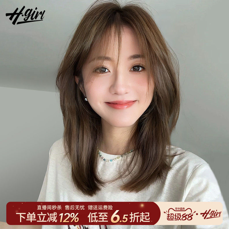假发全头套女真人发丝自然长发无痕隐形刘海女士锁骨发化疗假发套