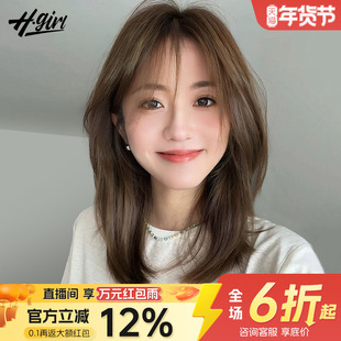 假发全头套女真人发丝自然长发无痕隐形刘海女士锁骨发化疗假发套