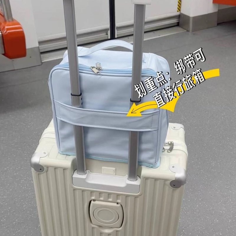 带镜子可立式化妆包女大容量便携式可挂行李箱旅行手提分区收纳包图片