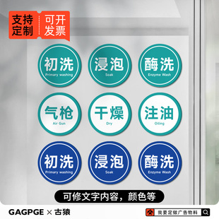 亚克力口腔牙科医院清洗消毒步骤标识牌初洗浸泡酶洗灭菌流程墙贴