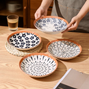 网红圆盘 盘子菜盘家用陶瓷菜碟高颜值餐具创意饭盘中国风餐盘中式