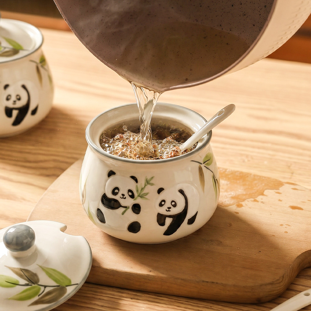 熊猫辣椒油容器油泼辣子专用罐图片