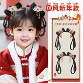 儿童汉服头饰假发包古风一体式 发箍女宝古装 假发造型国风女童头饰