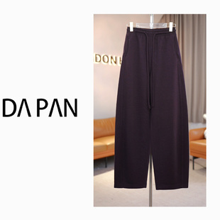 DAPAN【【不加绒现货】涤纶混纺绵羊毛弯刀抽绳休闲裤95321160
