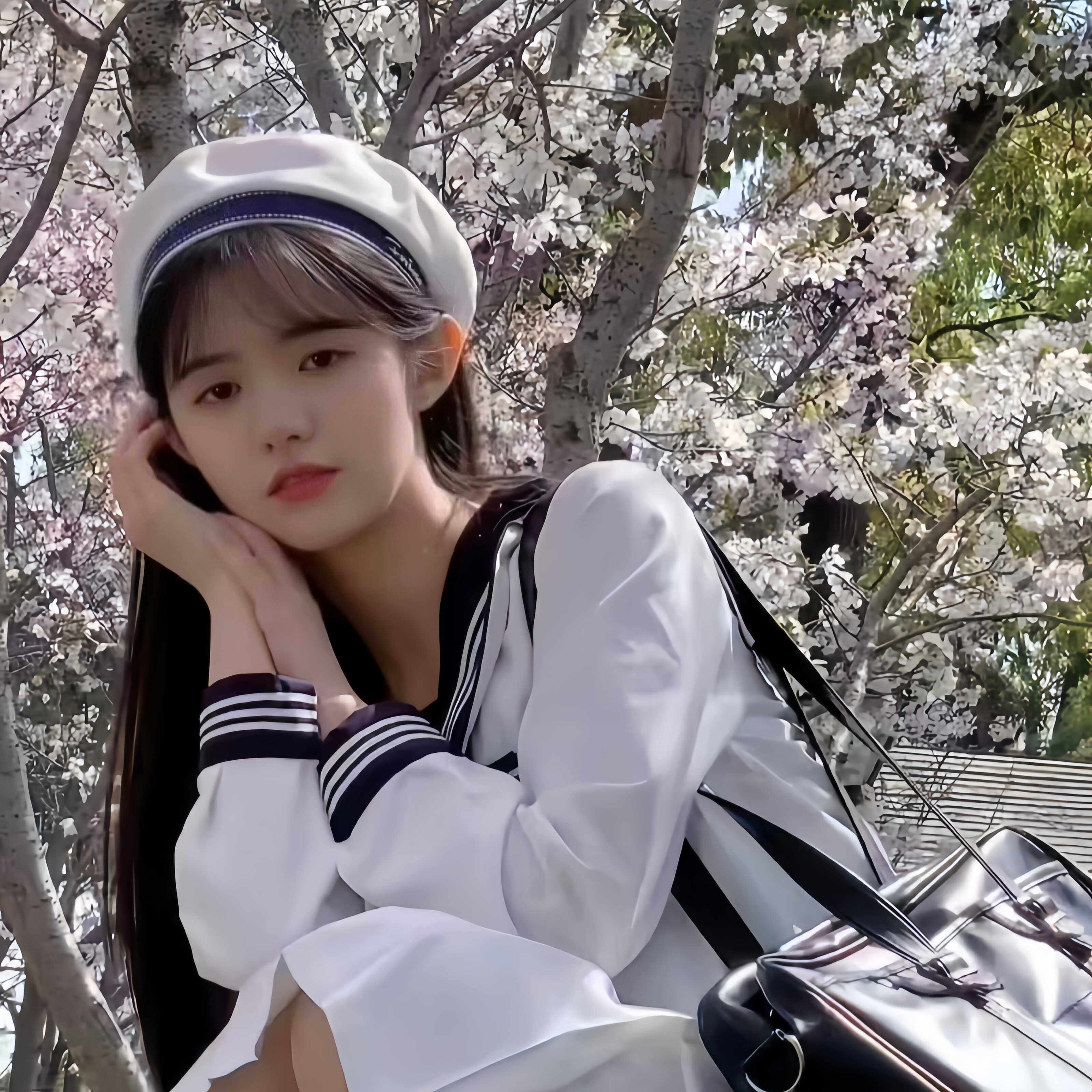 八角帽子白色甜美可爱春秋