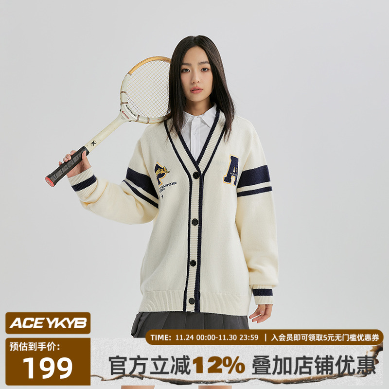 YKYB学院风宽松针织衫