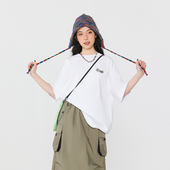 夏 基础宽松质感情侣短袖 YKYB黄子韬 潮流刺绣字母彩虹派对T恤