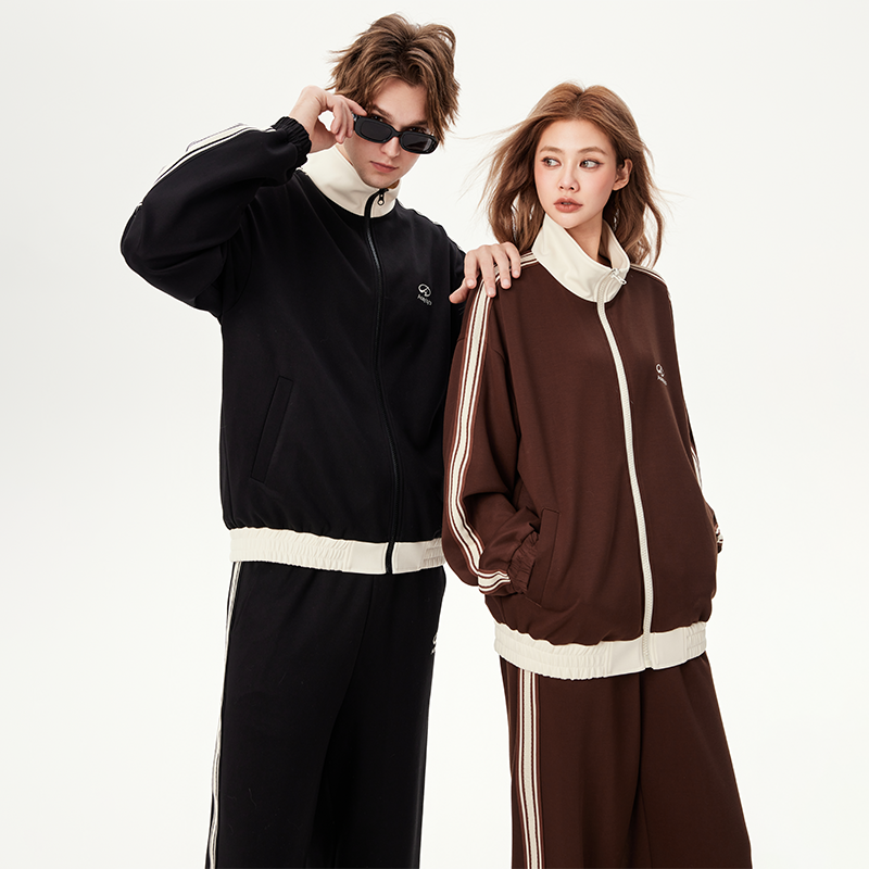潮流立领休闲运动卫衣套装