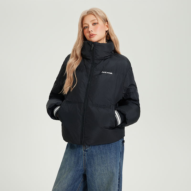 街头短款立领羽绒服外套