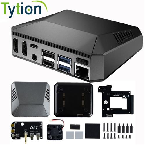 树莓派4 开发板一体机铝合金Argon ONE金属外壳Linux编程电脑主机