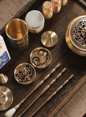 香集供应灰色压黄铜香炉家用纯香粉香印章模具香印章制作工具入口