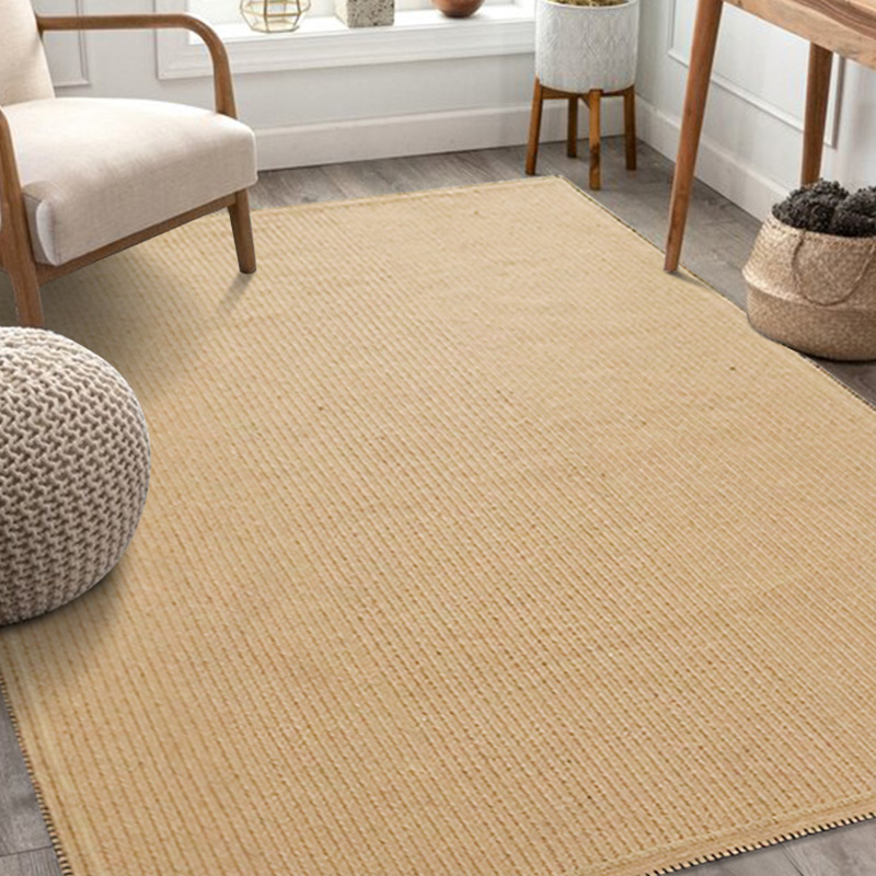 手工黄麻地毯客厅茶几茶室垫侘寂简约现代家用阳台飘窗卧室床边毯