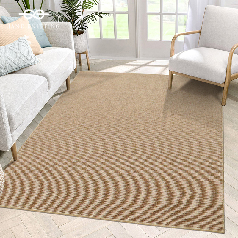 黄麻客厅茶几日式侘寂风铺满地毯
