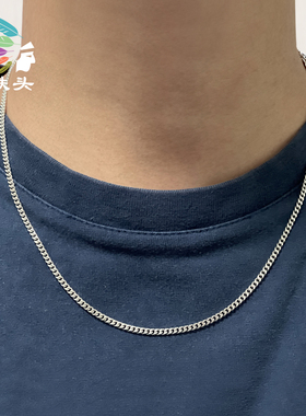 纯银925锁骨平板链通勤款