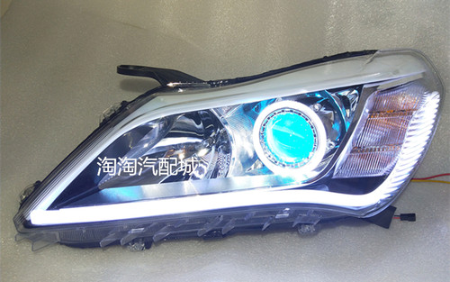 新款比亚迪F3大灯总成 改装LED双光透镜天使眼恶魔眼 LED双色泪眼