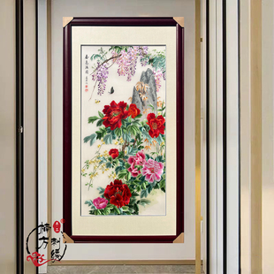 青梧苏州纯手工刺绣春色满园客厅玄关办公室装饰送礼成品苏绣挂画