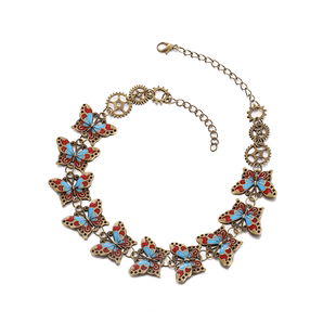 小众金属机械高级感做旧蝴蝶赛博朋克项圈choker颈链y2k项链男女