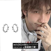 荆棘耳环男款 耳饰品 痞帅小众设计感男生气质高级感冷淡风嘻哈男士