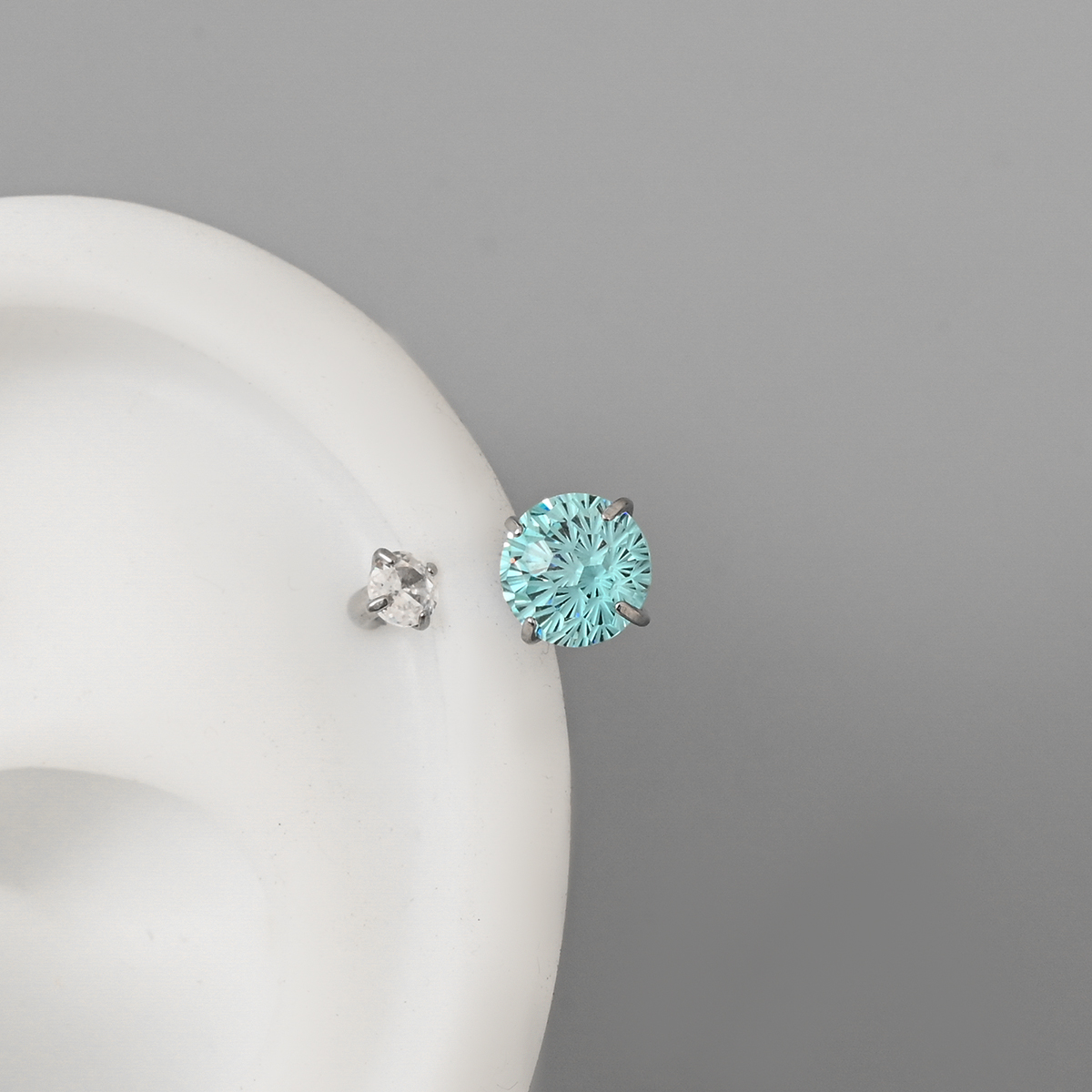 「星云之泪」蓝色超闪马蹄环耳钉女粉色精致耳骨钉甜酷高级感耳饰 - 封面