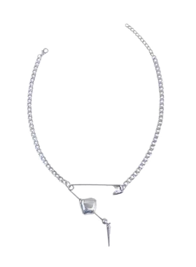 别针铆钉锁骨链简约项链男女