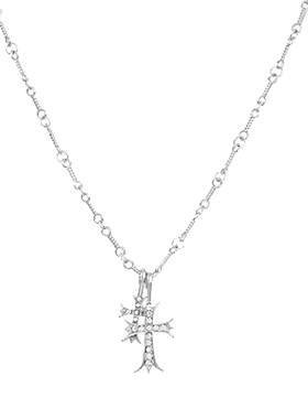 复古镶钻十字架项链男女ins嘻哈