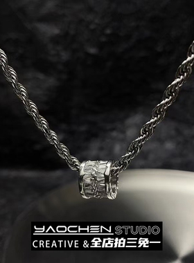 精致玻璃圆柱吊坠项链不掉色