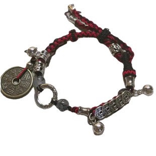 新中式五帝钱山鬼花钱国潮手绳男女原创小众设计中国风手链编绳