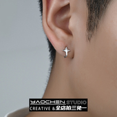 极简风星星耳夹男韩版 简约无耳洞耳环女潮酷小众高级感耳骨夹 个性