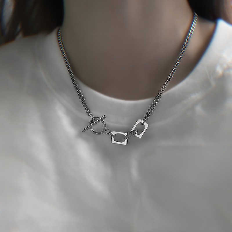 中性风钛钢OT扣项链男款小众设计