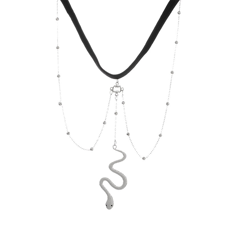 项链女配饰小蛇大腿环蛇形吊坠夸张链条腿饰身体链锁骨链脖颈链潮