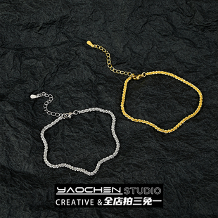 Vintage古着 美式简约波光粼粼手链男女高级感轻奢小众精致手饰