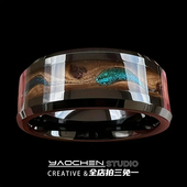 指环手饰 彩色流沙戒指男钛钢不掉色ins小众设计高级感2025年新款