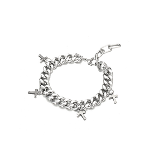 古巴十字架手链男设计感小众嘻哈痞帅冷淡风高级钛钢美式潮流男款