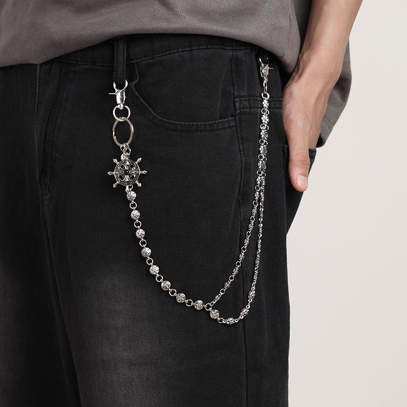 欧美嘻哈船舵裤链配饰