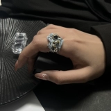 Ретро джинсовое небольшое дизайнерское кольцо подходит для мужчин и женщин, 2 карат, изысканный стиль