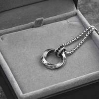 Mobius strip necklace for men, a cool and quirky design, a high-end hip-hop pendant, a unique, neutral and retro accessory thumbnail 7