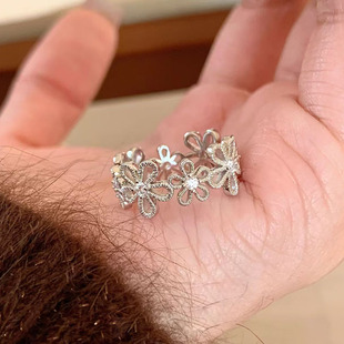 蕾丝花环戒指女生小众设计精致高级感甜美时尚送礼物食指戒指环