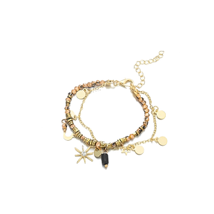 太阳花串珠叠戴手链女生轻奢小众精致高级感手串复古手饰品百搭