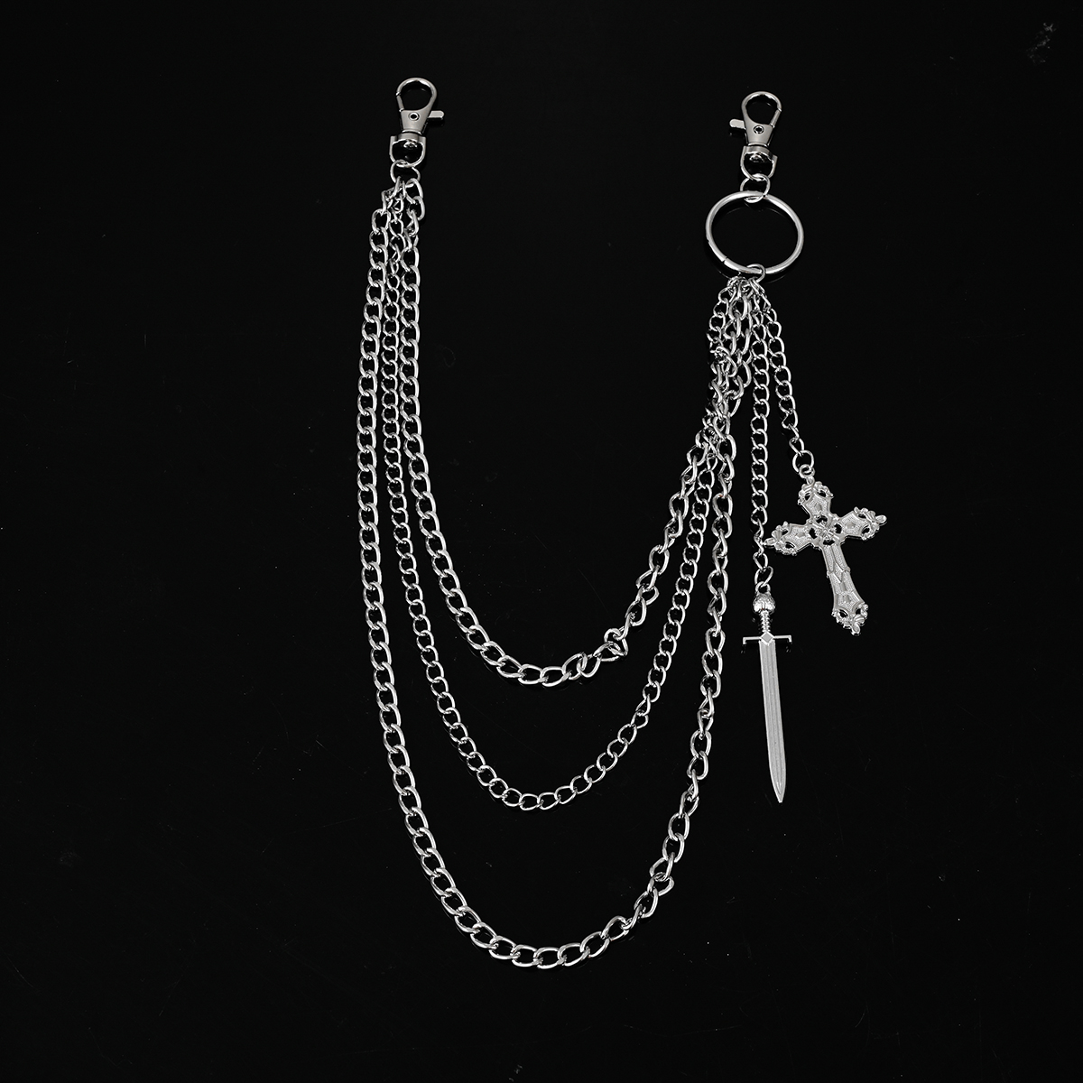 嘻哈潮流不锈钢牛仔裤裤链男女