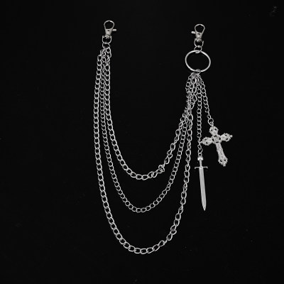 嘻哈潮流不锈钢牛仔裤裤链男女