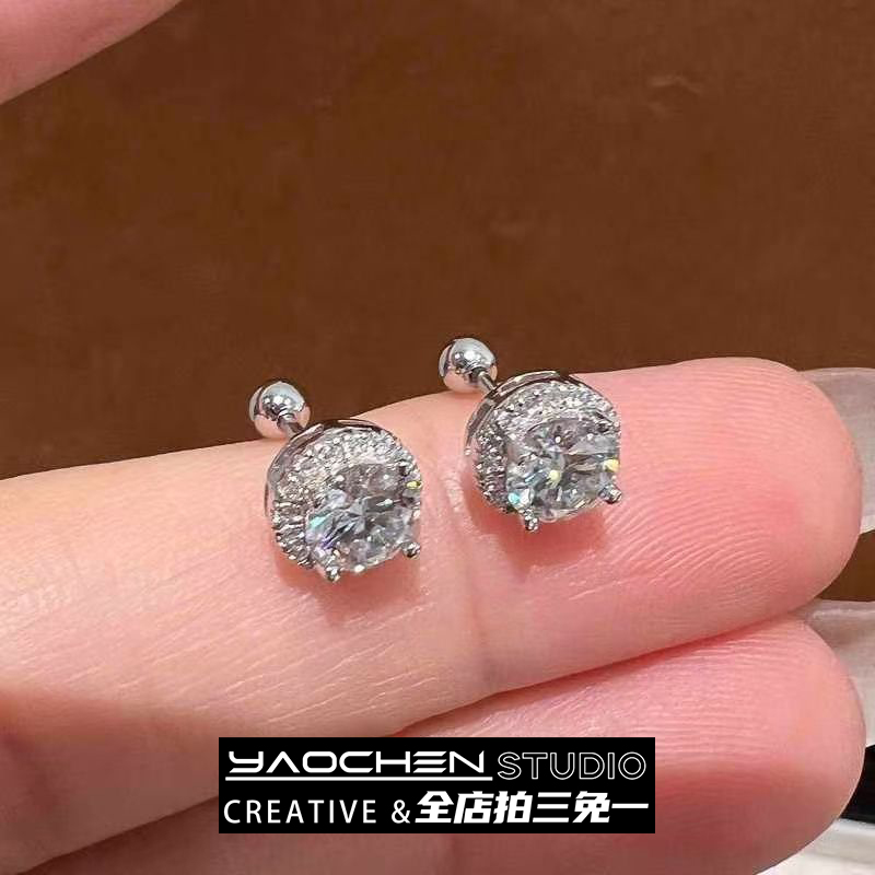 爆闪仿钻耳钉女小众设计高级感