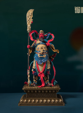 铜师傅《威震乾坤》客厅关羽关公关二爷武财神铜摆件 家居工艺品