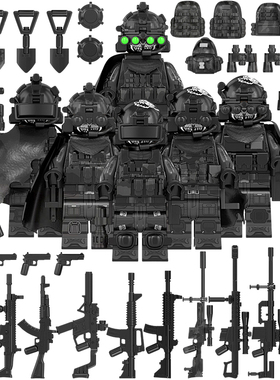 适用乐高军事人仔积木WM6169工程兵狙击手突击手小队长拼装玩具