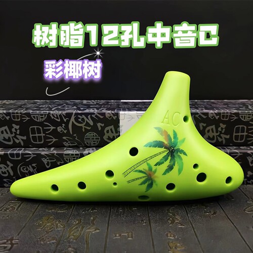 初学者儿童树脂12孔中音陶笛